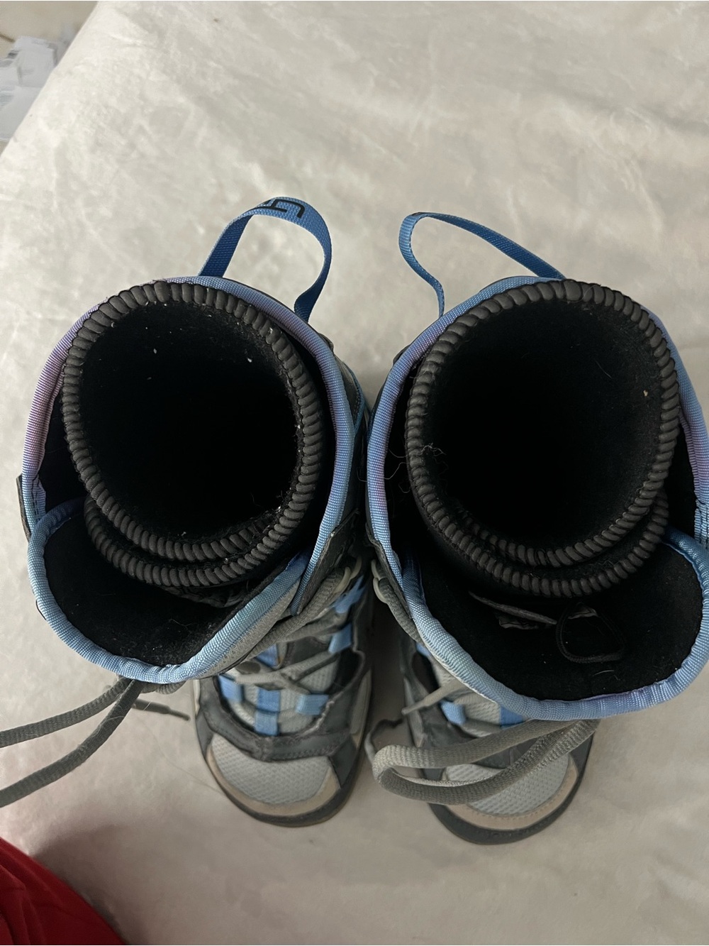Women’s Gray and Light Blue High-Top Snow Boots (read description) - Picture 4 of 16
